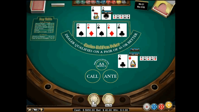Игровой интерфейс Casino Hold'em Poker 4