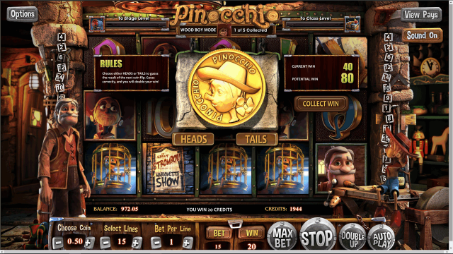 Бонусная игра Pinocchio 5
