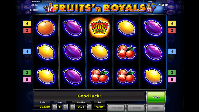 Игровой интерфейс Fruits And Royals 1