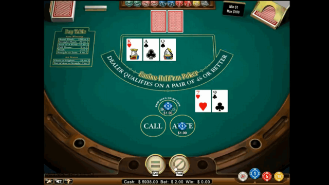Игровой интерфейс Casino Hold'em Poker 8