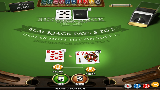 Игровой интерфейс Single Deck Blackjack Professional Series 3