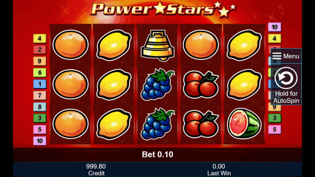 Игровой интерфейс Power Stars 1