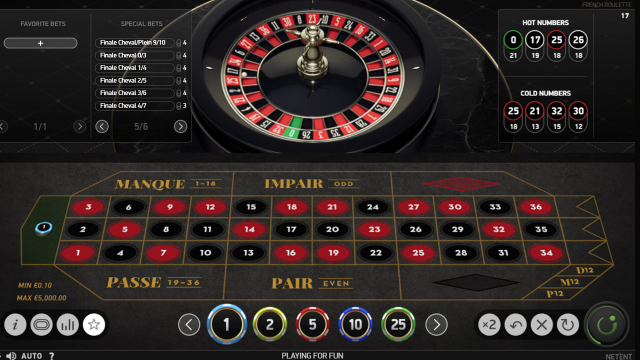 Игровой интерфейс French Roulette 8
